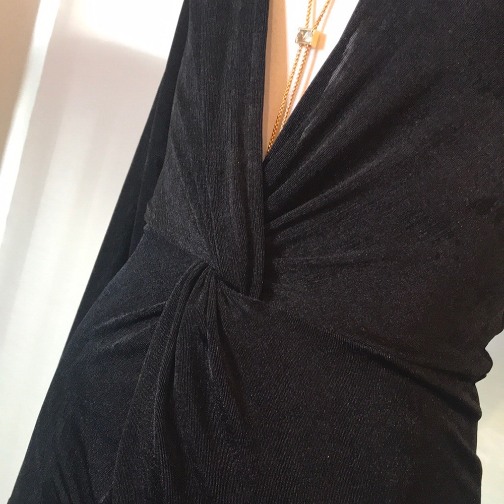 NWT 🤤Pant Jumpsuit Deep V Neck Plunge Black - Picture 2 of 7